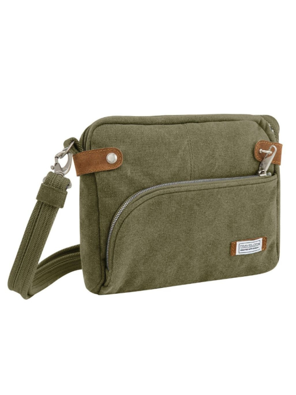 Travelon Olive Crossbody Shoulder Bag